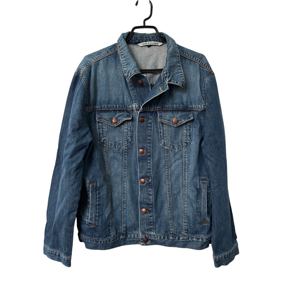 Mavi Andy Men Trucker Jean Jacket XL Medium Wash Blue Cotton Denim